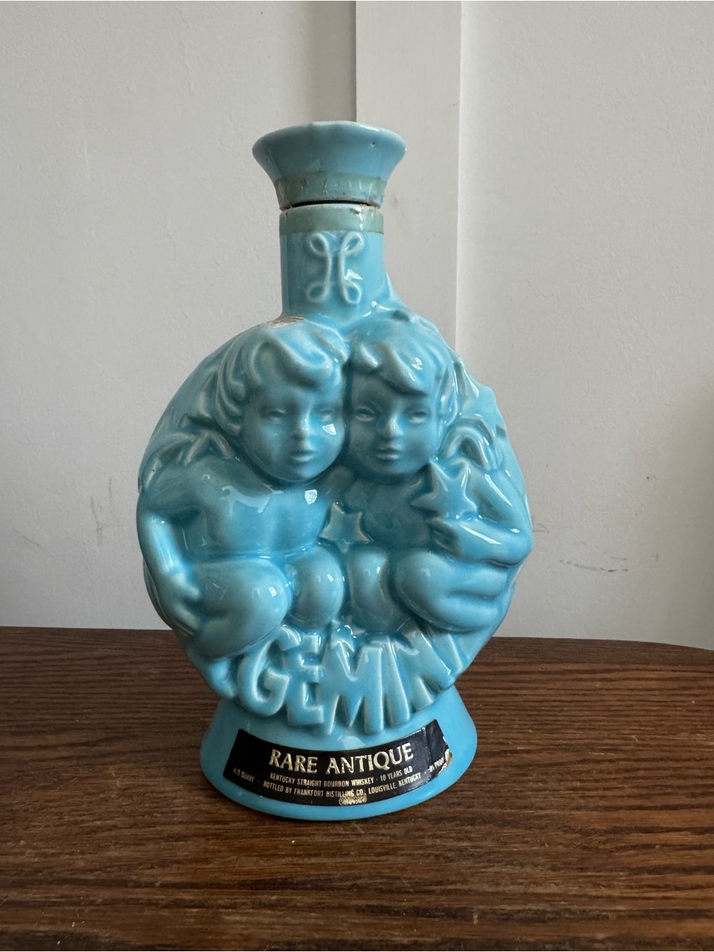 Zodiac Turquoise Blue Gemini / Sagittarius Ceramic Vase
